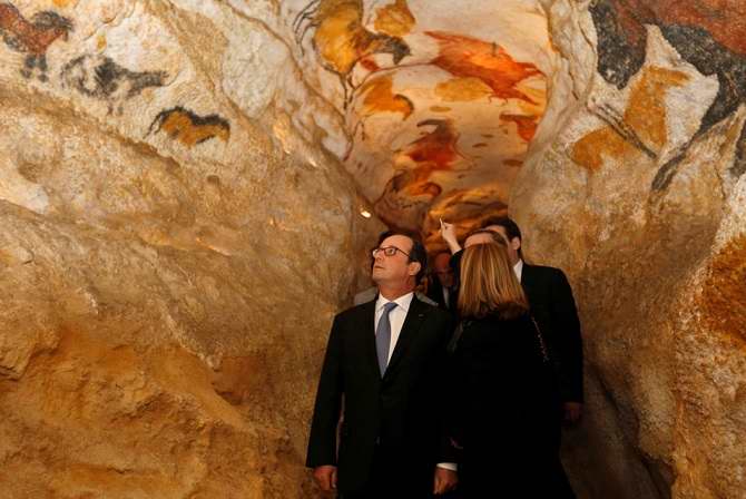 فرانسوا اولاند؛ ریاست جمهوری فرانسه از غار لاسکو دیدن کرد
